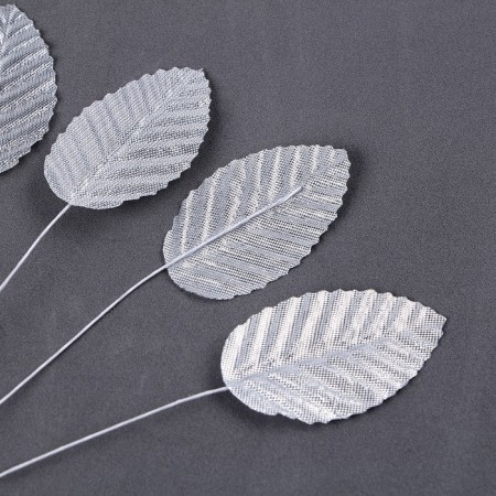 Set for decorating the cake "Leaves", in the set 10 pcs., Silver color-2