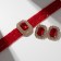 Set 2 items; Earrings, Knock Luxury Large Stone, Red color in gold, 42 cm