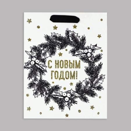 Package New Year's laminated "New Year's miracles", MS 23 x 18 x 10 cm, New Year-3