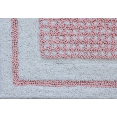 Arya Home Kent bathroom mat, size 60x100 cm, pink color, white-1