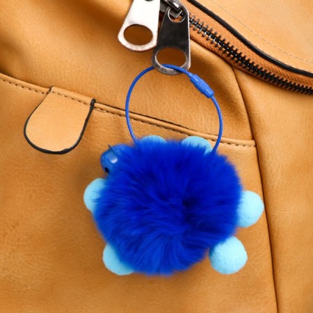 Fluffy on cable with a tambourine "Freak with blue ears" bright blue 8 cm-1