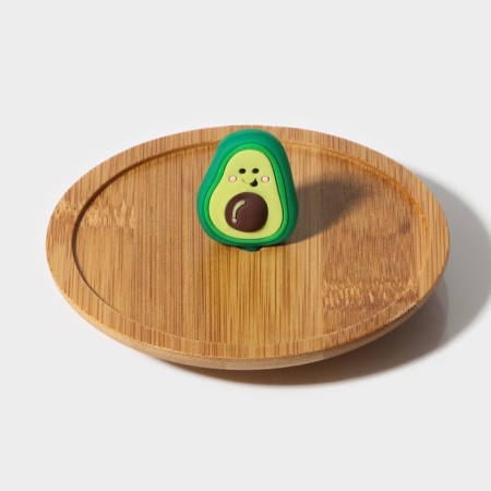 Glass mug with a wooden lid "Avocado", 350 ml, Mix drawing-9