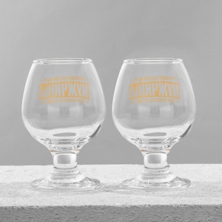 Gift set of glasses for cognac "Principle of Men", 265 ml.-4