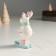 Souvenir Ceramics "Losik with pink horns in peas, skiing" 11,1x9.8x8 cm