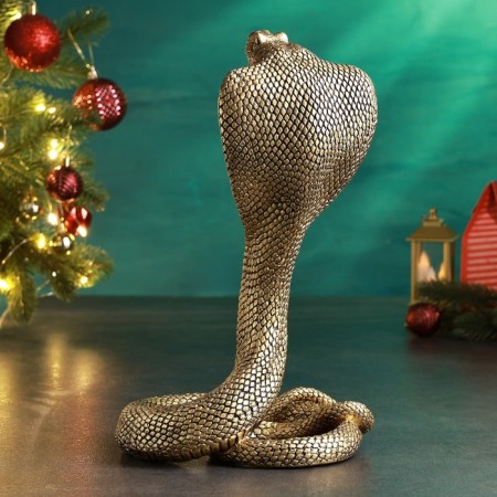 Figure "Snake of a cobra with an open mouth" gold, 20x18x35cm-2