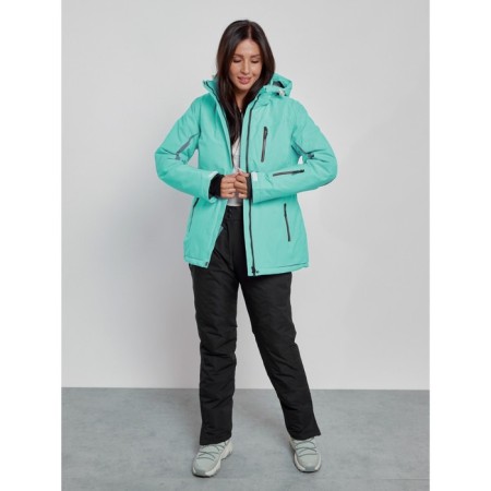 Ski costume female winter, size 50, turquoise color-10