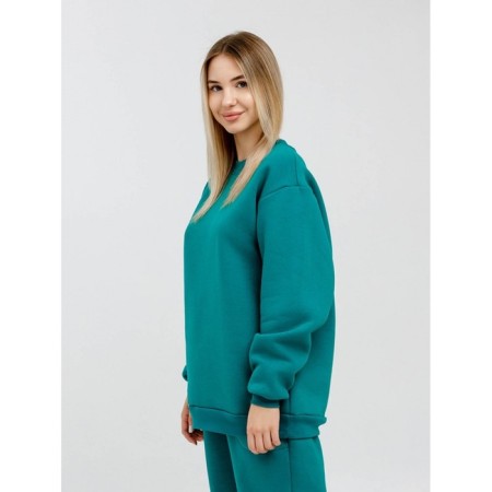 Women's sweated sweatshirt, size 56, turquoise color-10