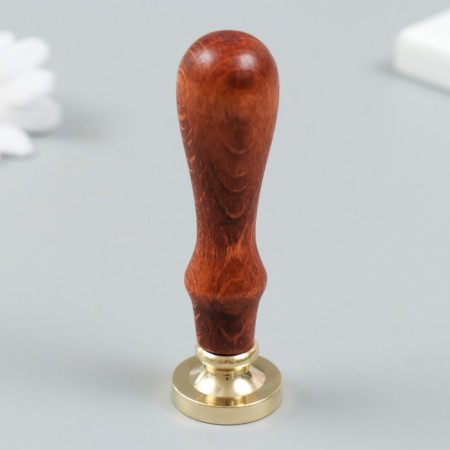 Printing for wax with a wooden handle "Snow ball with a house in the forest" 9x2.5x2.5 cm-2