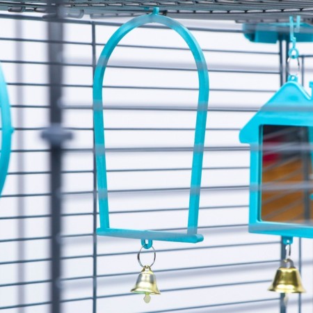 Birds Cell "Piggers" No. 104, collapsible, 1 section, 58 x 40 x 48 cm, turquoise-10