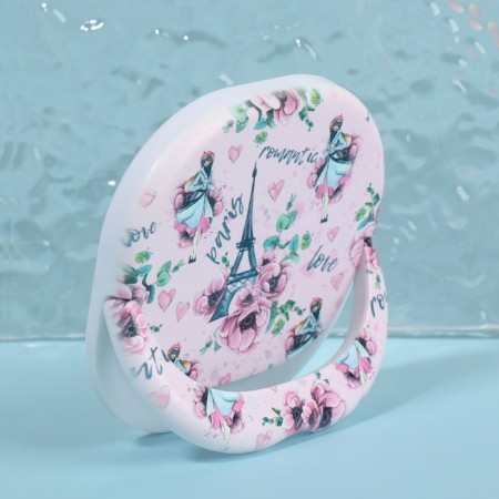 Pocket mirror “pattern”, with a stand, 8 × 8 cm, the color is gentle - pink-3