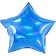 Foil ball 18 "Parvarian shine", star, holography, blue color