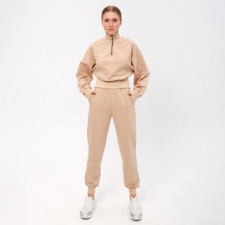 Costume (sweatshirt, trousers) minku: casual collection is beige color, size 44-1