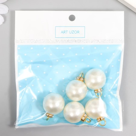 Decor for creativity plastic "Pearls with a loop" set 5 pcs 2x2x2-2