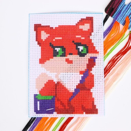 Cross -stitch "Lisenok", set for creativity, 14 x 10 cm-3