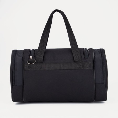 Sports bag, 3 parts on zippers, external pocket, black color-1