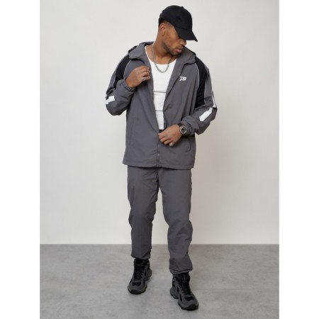Male tracksuit, size 48, gray color-10