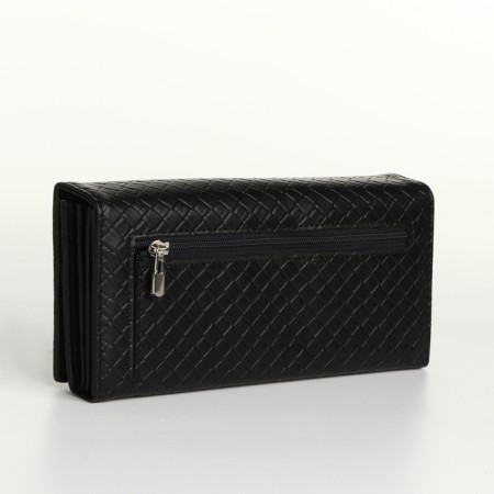 Women's wallet on magnets, black color-1