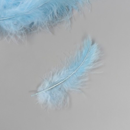 Pen decorative goose downy "Blue water" set 40 pcs h = 10-15 cm-2