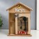 Keywood wood 4 hook and shelf "keys and heart" 26x21x6 cm