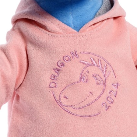 Soft toy "Dragon Daisy in a sweatshirt", 25 cm, blue color-3