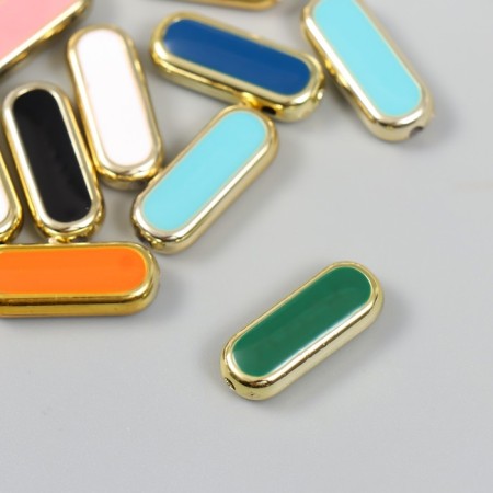 Busina for creativity plastic "elongated oval" gold mix 0.7x0.5x2.2 cm-1