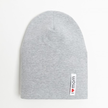 Baby hat, color gray melange/dino, size 50-54