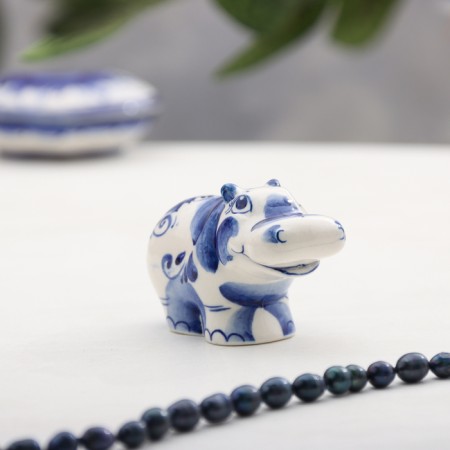 Souvenir "Hippo", Gzhel-1