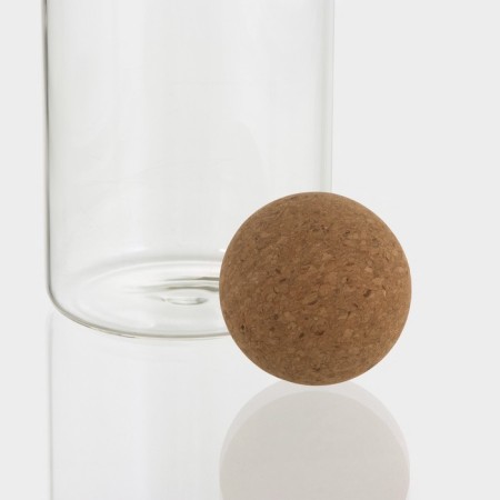 Glass Bank for bulk products with a cork cover "Eco", 1.2 l, 9.5 × 24 cm-2