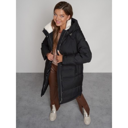 Coat insulated winter female, size 54, black color-23