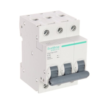 The circuit breaker SE CITY9 SET, C, 10 A, 3P, 4.5 KA, 400 V