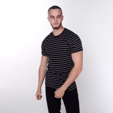 Striped t -shirt, black color, size 48