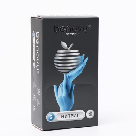 Benovy gloves nitrilic blue blue 3 g S 100 pairs-3