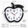 Wall clock, series: kitchen, "apple", discrete move, d-26 cm, aa, black