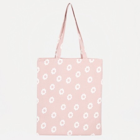 The shop bag is bilateral, without fastening, external pocket, pink color-2