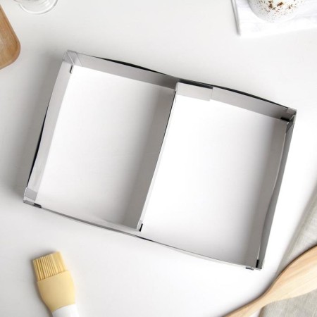 The uniform for baking muffins and cakes with size adjustment, 18.5 × 28 - 34 × 54 cm, height 5 cm, chrome -colored color-1