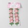 Knitted elements "flowers", 2.5 × 3.5 cm, 10 pcs, pink/green color