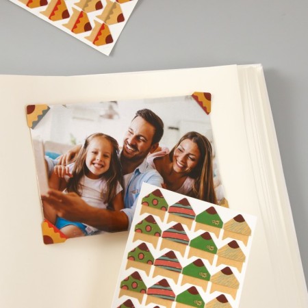 A set of corners with a pocket for photos 24 corners "Children's drawing" MIX 12.5x9 cm-6
