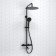 The shower system wasserkraft a288.160.078.bm Thermo, tropical shower, thermostat, black
