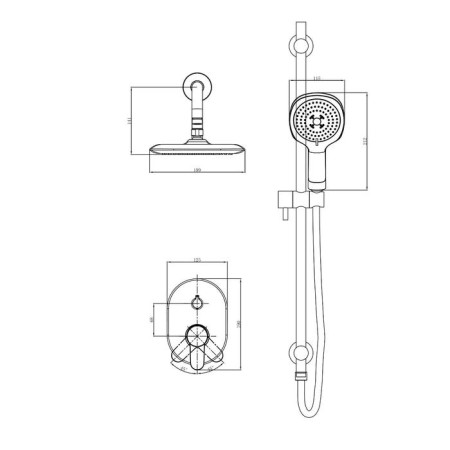 The shower system d & k rhein Marx DA1395701, built -in, tropical shower, hand watering can, chrome 566492-1