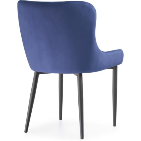 Stool on a metal -steamer Teo Metal/velor, painted metal/blue 53x62x81 cm-3