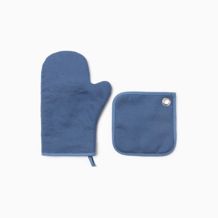 Set of kitchen Etheel Freedom mittens-output 20x28cm, sequent 17x17cm, color blue, linen 56%-1