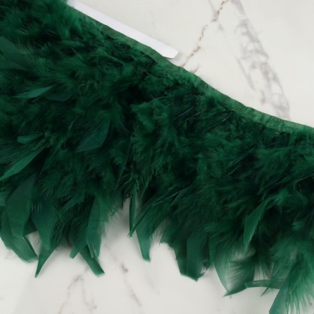 Tesma with feathers turkey, 13-17 cm, 5 ± 0.5 m, emerald color-1