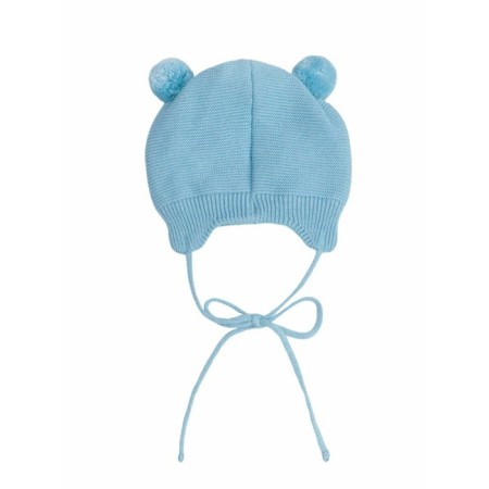 A cap on ties with pompons Children's Amarobaby Pure Love Pompony, with a lining, size 44-46 cm, blue color-7