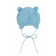 A cap on ties with pompons Children's Amarobaby Pure Love Pompony, with a lining, size 44-46 cm, blue color