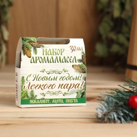 Set 3 Aromamaria 10 ml "Happy New Year! With a light steam!" eucalyptus, mint, fir-2