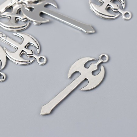 Decor for creativity Metal "ax of the Amazon" silver G199B597 3.7x1.4 cm-1