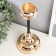 Climber metal, glass for 1 candle "smoothness" black with gold 26x11.5x11.5 cm
