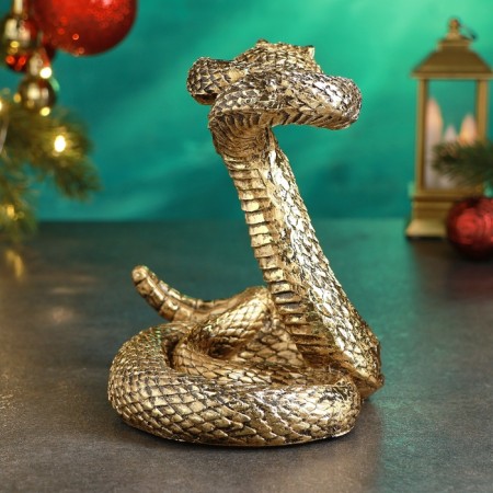 Figure "Gremia snake" gold, 13x10x14cm-2