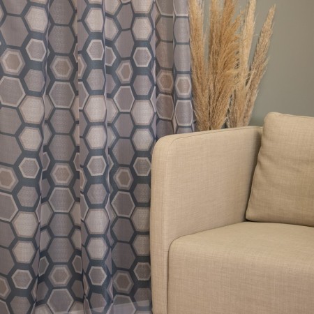 Witerra Len 150x270cm curtain, gray, PE100%-1