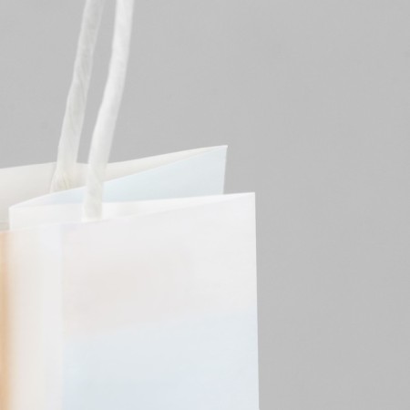 Gift package for a bottle, packaging, "Happiness inside", white craft, 13 x 36 x 10 cm-3